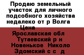 Продаю земельный участок для личного подсобного хозяйства недалеко от р.Волга › Цена ­ 240 000 - Ярославская обл., Тутаевский р-н, Новенькое (Николо-Эдомский с/с) д. Недвижимость » Земельные участки продажа   . Ярославская обл.